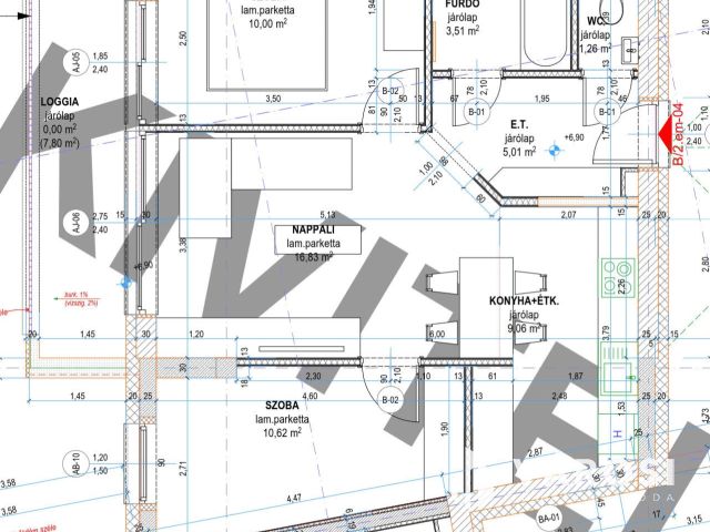 Belvárosban  55 m2-es új lakás, liftes társasházban  eladó.