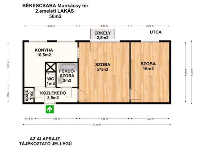 Eladó 2.emeleti, erkélyes, felújított lakás a Munkácsy téren